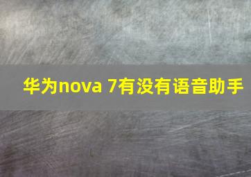 华为nova 7有没有语音助手